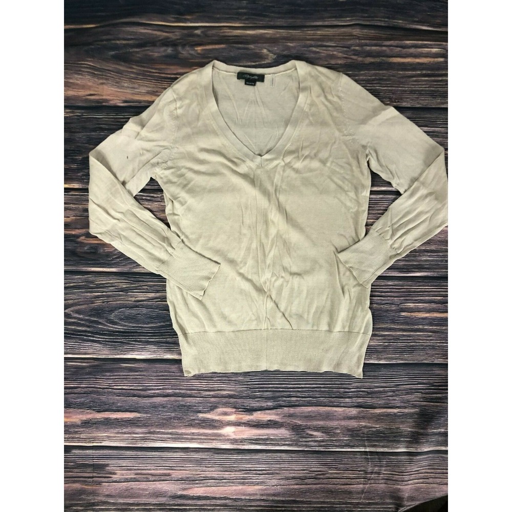 Christopher‎ Fischer Mens Size Medium Beige Long Sleeve V Neck Top Knit